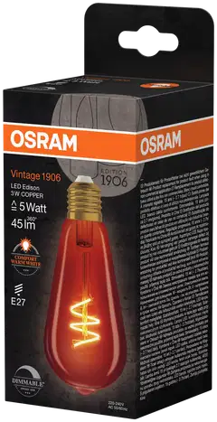 Osram LED-sisustuslamppu Edison 3W E27 kupari spiral-filamentti Dim - 3