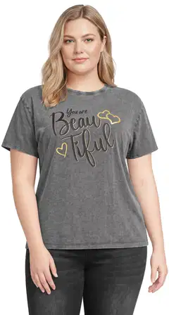 House naisten oversize t-paita Beautiful 213HP30606, D-mitoitus - D.grey acid wash - 1