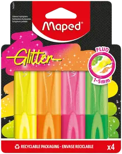 Maped Korostuskynät 4kpl Glitter korttipakkaus - 1