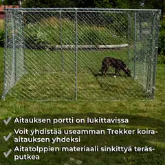 Trekker koira-aitaus 3x1,5 m harmaa - 2