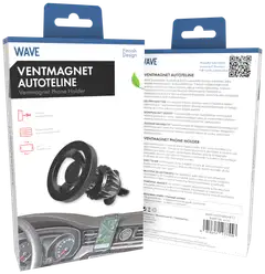 Wave Ventmagnet autoteline, Musta - 4