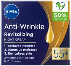 NIVEA 50ml Anti-Wrinkle Revitalizing Night Cream 55+ -yövoide - 1