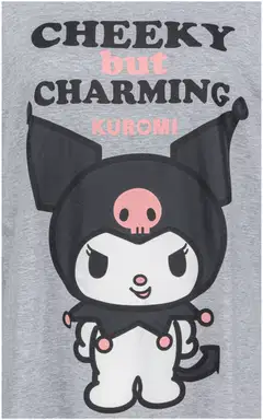 Kuromi naisten lyhyt yöpaita A4-9958 - Grey melange - 2