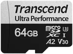 Transcend muistikortti 340S 64GB U3 microSDXC R160 W80 MB/s - 1