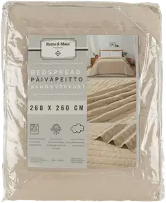 Home & Main päiväpeitto Corduroy 260 x 260 cm beige - 1