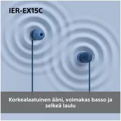 Sony langalliset nappikuulokkeet USB-C liitännällä IER‑EX15CP pinkki - 5