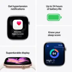 Apple Watch Series 11 GPS 46mm ruusukultainen alumiinikotelo, light blush sport ranneke - M/L - MEV74QN/A - 6