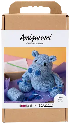 Amigurumi Askartelusetti, Virtahepo, sininen, vaaleansininen, 1pkk/ 1 pkt - 1