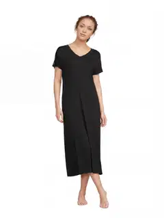 Actuelle naisten yöpaita pitsillä 212A372220 - Black - 1