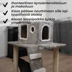 Trekker kissan kiipeilypuu Cabin 90 cm harmaa - 6