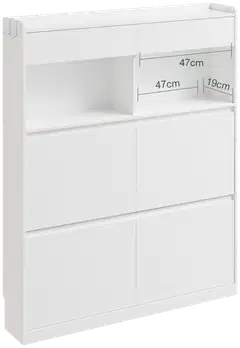SoBuy kenkäkaappi valkoinen FSR224-E-W - 3