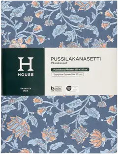 House satiinipussilakanasetti Ofelia 150 x 210 + 55 x 65 cm sininen - 2
