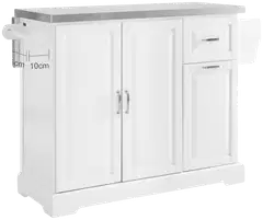 SoBuy keittiövaunu valkoinen FKW128-II-ST - 3