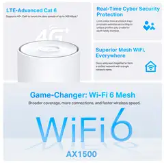 TP-Link Deko X10 4G+ AX1500 mesh WIFI6 yksikkö - 7