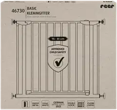 Reer turvaportti pingotettava, ruuviton kiinnitys, 74 – 80,7cm, valkoinen - 2