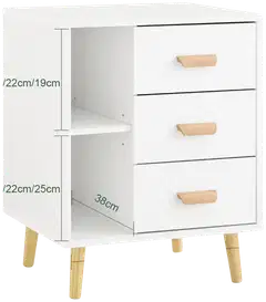 SoBuy yöpöytä valkoinen FBT95-W - 2