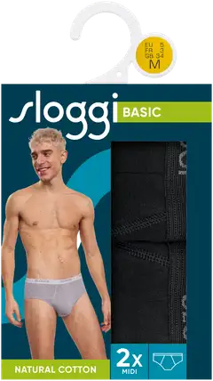 sloggi men Basic H Midi briefs 2-pack - BLACK - 1