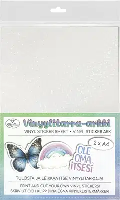 J.K. Primeco vinyylitarra A4 hologrammi piste valkoinen 2ark - 1