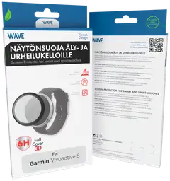 Wave 3D PMMA näytönsuoja, Garmin Vivoactive 5, Musta Kehys - 1