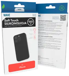 Wave Soft Touch Silikonisuoja, Apple iPhone 15 Plus, Musta - 1