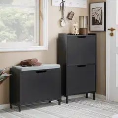 SoBuy kenkäkaappi musta FSR151-K-SCH - 1
