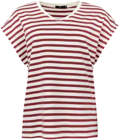 House naisten raidallinen t-paita 213H261701 - red white - 1