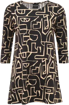 RATIA® N.trikootunika Pisara Kartta - Musta/hiekka - 1