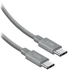 SBS Punottu USB‑C-kaapeli 100W, 2 m, harmaa - 1