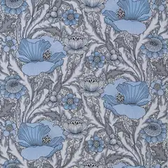 Sandudd Signature kuitutapetti Unelma 5452-8 10 ,05 x 0,53 m vaaleansiniset kukat, harmaat lehdet - 1