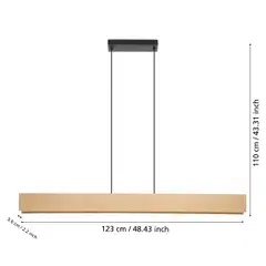EGLO Riippuvalaisin Anchorena-z led 35W 123x5,5cm puu/musta - 3