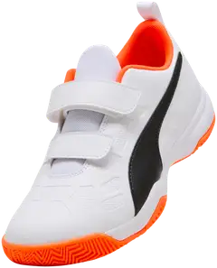 Puma lasten sisäpelikengät Tenaz V Jr - Puma White-Puma Black-Orange - 6