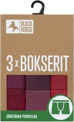 Black Horse miesten bokserit 3-pack I153 - BikingRed - 2