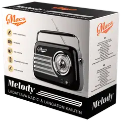 Macs radio Bluetooth kaiuttimella Melody musta - 1