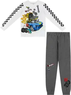 Hot Wheels lasten pyjama A6-0657 - WHITE - 1