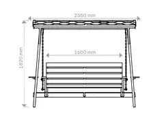 Pihakeinu kiinteällä katoksella, vaalean harmaa, 180x235x205cm - 2