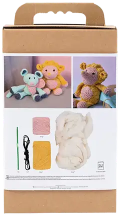 Amigurumi Askartelusetti, Siili, vaaleanrosa, lämmin keltainen, 1pkk/ 1 pkt - 2