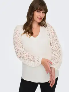 ONLY CARMAKOMA naisten paita Careffie - Cloud dancer - 6