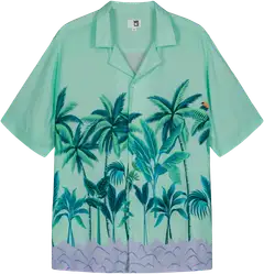 WKLY. miesten lyhythihainen Hawaii-paita 194W152509 - Light green - 1