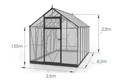 Ecoslider kasvihuone Lux 2.5 X 8.3 - 4