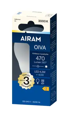 Airam LED P45 830 470lm E27 360 OIVA OP - 2
