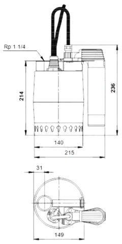 Grundfos KP 150-AV uppopumppu putkivipalla RST - 2