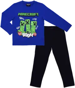 Minecraft lasten pyjama - t.sininen/musta - 1