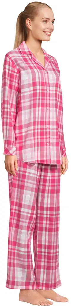 Actuelle naisten flanellipyjama 212A382616 - Pink check - 3