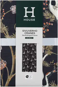 House sivuverho Crains-Flowers 140 x 250 cm musta/v.pun/beige - 4