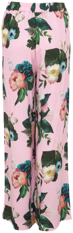 Garden by Uhana naisten Dahlia kukallinen, leveälahkeinen housu, joustava vyötärö - Mids light pink - 2