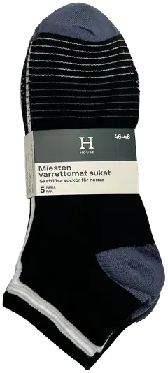 House miesten sneakersukat FS2025 5-pack - Black/white/stripe - 6