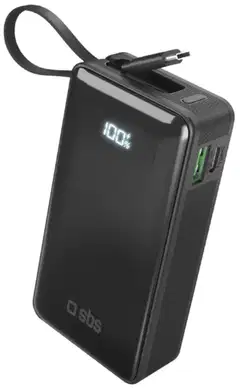 SBS varavirtalähde Usb-A + Usb-C + Lcd 10000 Mah - 1