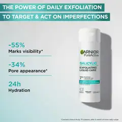 Garnier PureActive Salicylic Exfoliating Liquid Care Kasvovesi epäpuhtaalle iholle 120 ml - 8