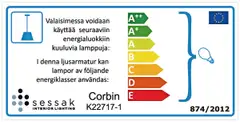 Sessak riippuvalaisin Corbin 29 cm mattavalkoinen - 2