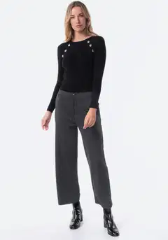 TEX naisten neulepusero I292929 - BLACK 1 - 2